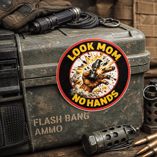 Look Mom - No Hands - 3.75" Sticker